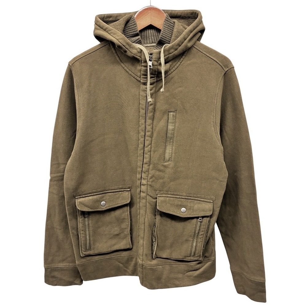 Banana Republic Full Zip Utility Hoodie Jacket Mens M Brown Gorpcore Fall